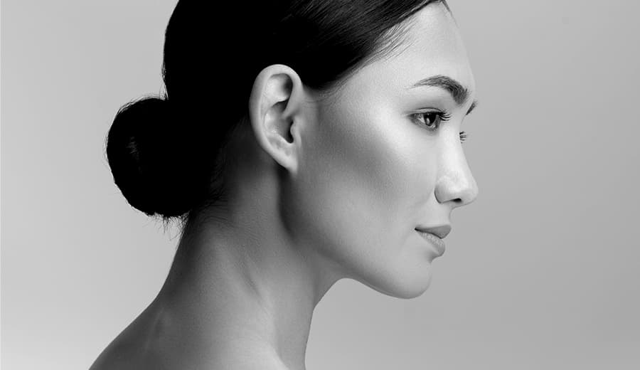 side profile view of woman's face