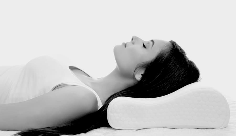 woman sleeping on back