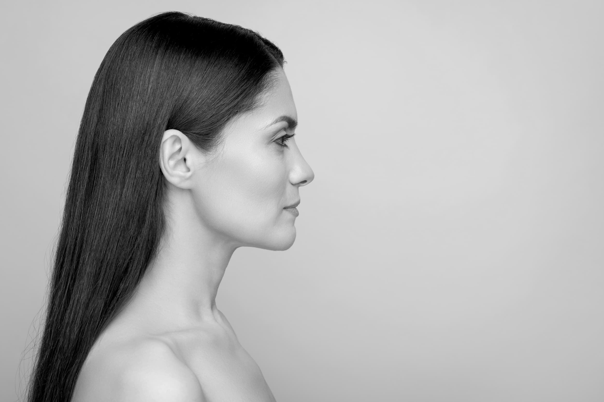 profile view of woman's nose