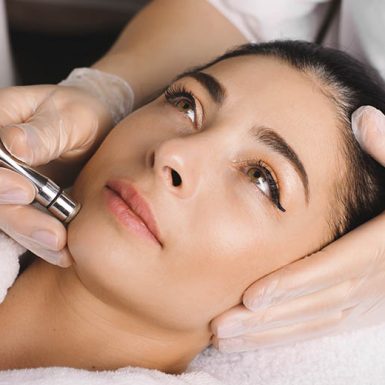 Woman undergoing a Microdermabrasion procedure
